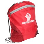 Cyclone Mesh Curve Polyester Drawstring Backpack - Red Cyclone Mesh Curve Polyester Drawstring Backpack - Red