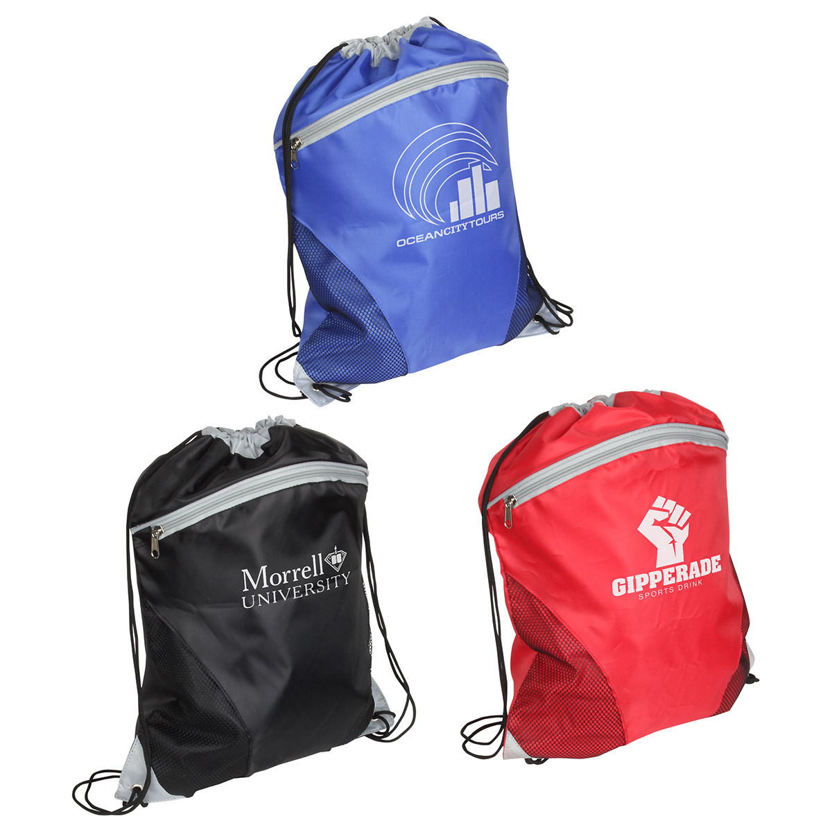 Cyclone Mesh Curve Polyester Drawstring Backpack 1