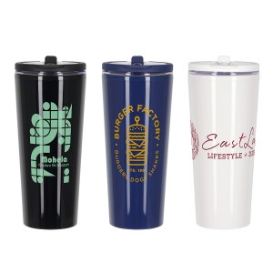 Larsen 24 oz Recycled Acrylic Straw Tumbler w/ Handle 1 Larsen 24 oz Recycled Acrylic Straw Tumbler w/ Handle 1