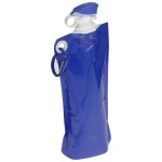 Flip Top Foldable Water Bottle with Carabiner - Blue Flip Top Foldable Water Bottle with Carabiner - Blue