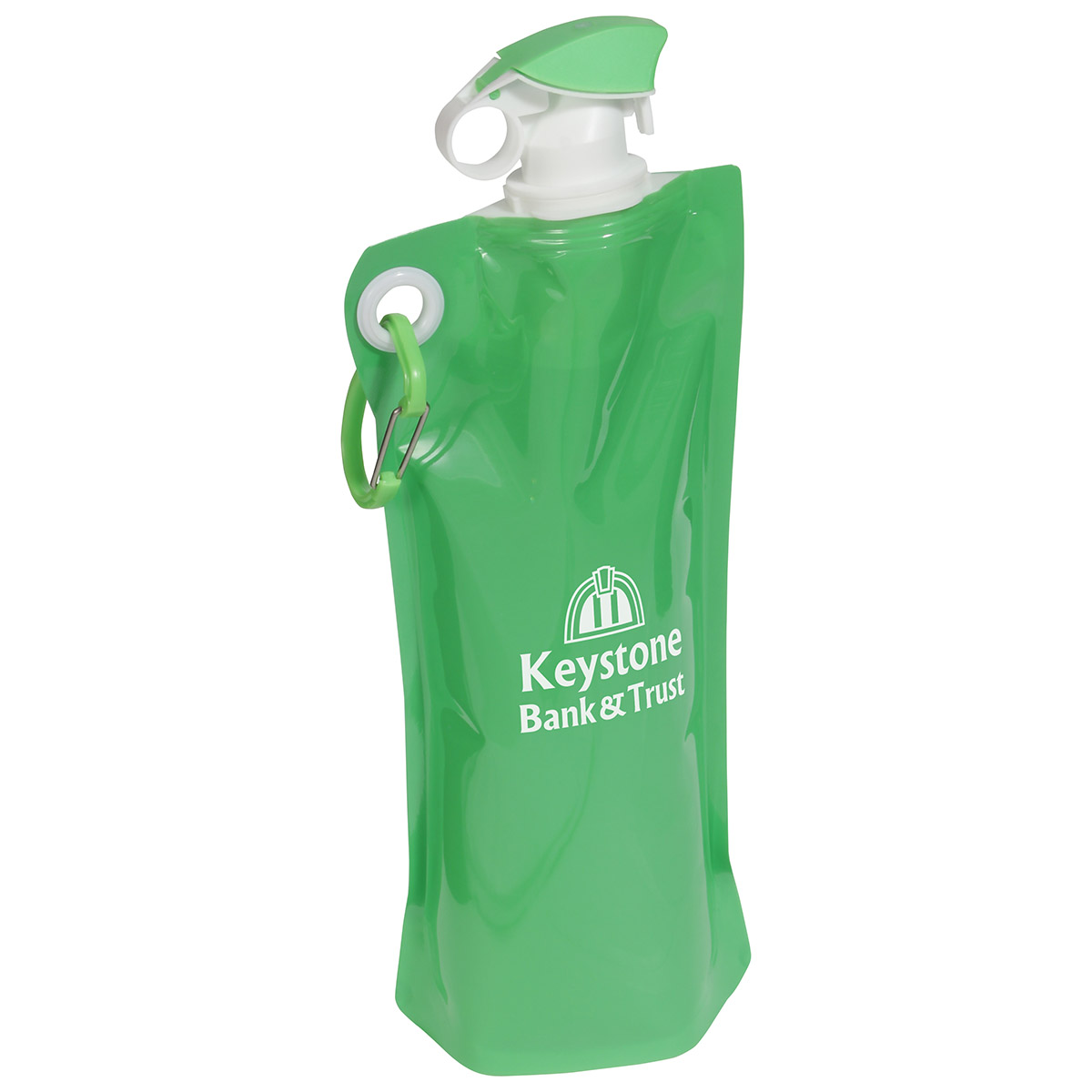 Flip Top Foldable Water Bottle with Carabiner 1