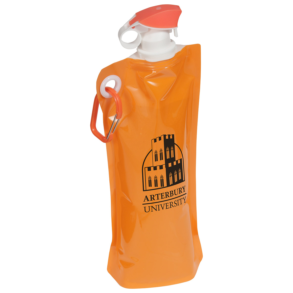 Flip Top Foldable Water Bottle with Carabiner 1