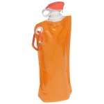 Flip Top Foldable Water Bottle with Carabiner - Orange Flip Top Foldable Water Bottle with Carabiner - Orange