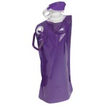 Flip Top Foldable Water Bottle with Carabiner - Purple Flip Top Foldable Water Bottle with Carabiner - Purple