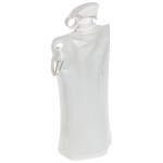 Flip Top Foldable Water Bottle with Carabiner - White Flip Top Foldable Water Bottle with Carabiner - White