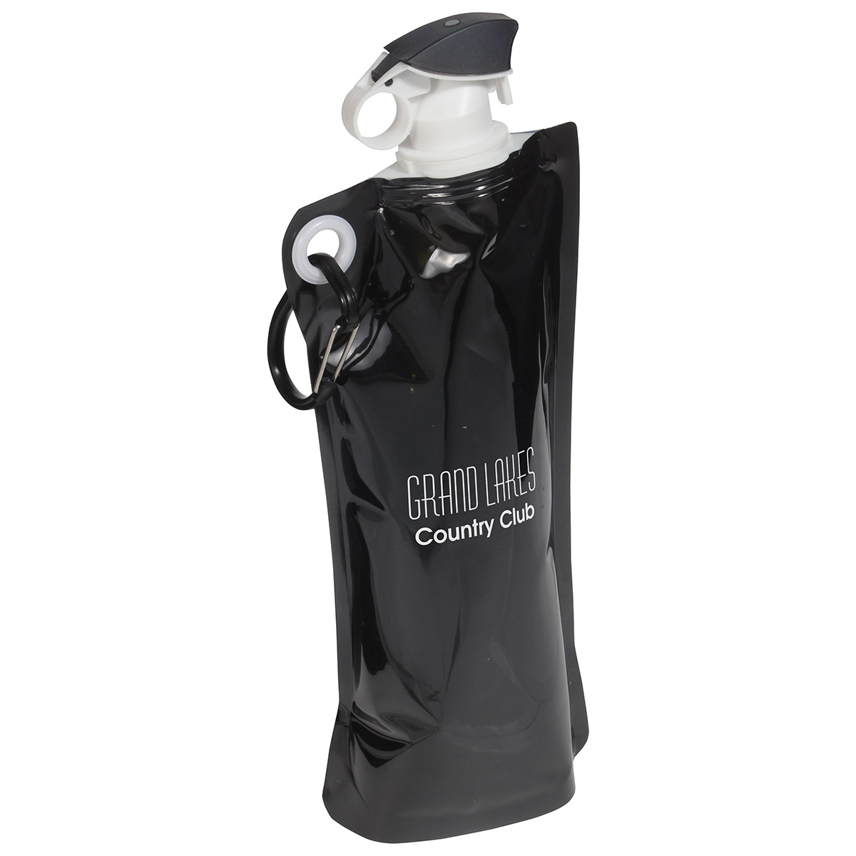 Flip Top Foldable Water Bottle with Carabiner 1