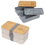 Double Decker Lunch Box with FSC® Bamboo Lid & Utensils 1 Double Decker Lunch Box with FSC® Bamboo Lid & Utensils 1