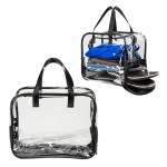 Gem Clear PVC Zippered Bag with Easy-Access Shoe Compartment 2 Gem Clear PVC Zippered Bag with Easy-Access Shoe Compartment 2