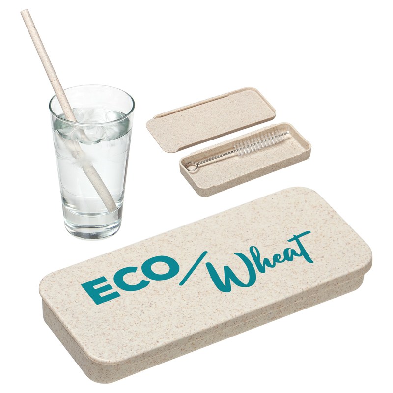 Eco Wheat Straw Kit With Cleaning Brush 1 Eco Wheat Straw Kit With Cleaning Brush 1