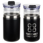 Tamari 12 oz Glass Tumbler & Vacuum Insulated Cooler - Matte Black Tamari 12 oz Glass Tumbler & Vacuum Insulated Cooler - Matte Black