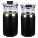 Tamari 12 oz Glass Tumbler & Vacuum Insulated Cooler - Matte Black Tamari 12 oz Glass Tumbler & Vacuum Insulated Cooler - Matte Black