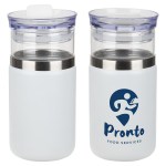 Tamari 12 oz Glass Tumbler & Vacuum Insulated Cooler - Matte White Tamari 12 oz Glass Tumbler & Vacuum Insulated Cooler - Matte White