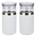 Tamari 12 oz Glass Tumbler & Vacuum Insulated Cooler - Matte White Tamari 12 oz Glass Tumbler & Vacuum Insulated Cooler - Matte White
