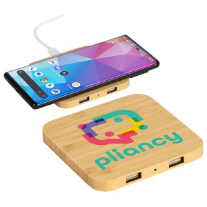 Panda FSC® Bamboo 5W Wireless Charger with Dual USB Ports 1 Panda FSC® Bamboo 5W Wireless Charger with Dual USB Ports 1