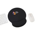 Crest Non-Slip Mouse Pad with Foam Wrist Rest - Black Crest Non-Slip Mouse Pad with Foam Wrist Rest - Black