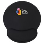Crest Non-Slip Mouse Pad with Foam Wrist Rest - Black Crest Non-Slip Mouse Pad with Foam Wrist Rest - Black