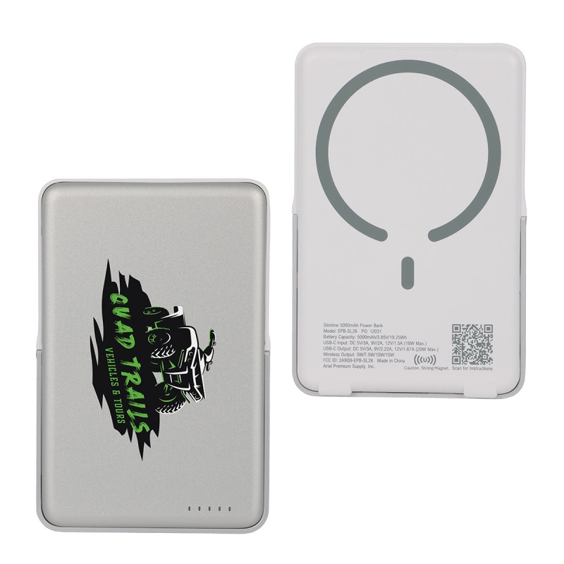 Slimline 5000mAh 20W PD Aluminum Power Bank with 15W Magnetic Wireless Char 1 Slimline 5000mAh 20W PD Aluminum Power Bank with 15W Magnetic Wireless Char 1