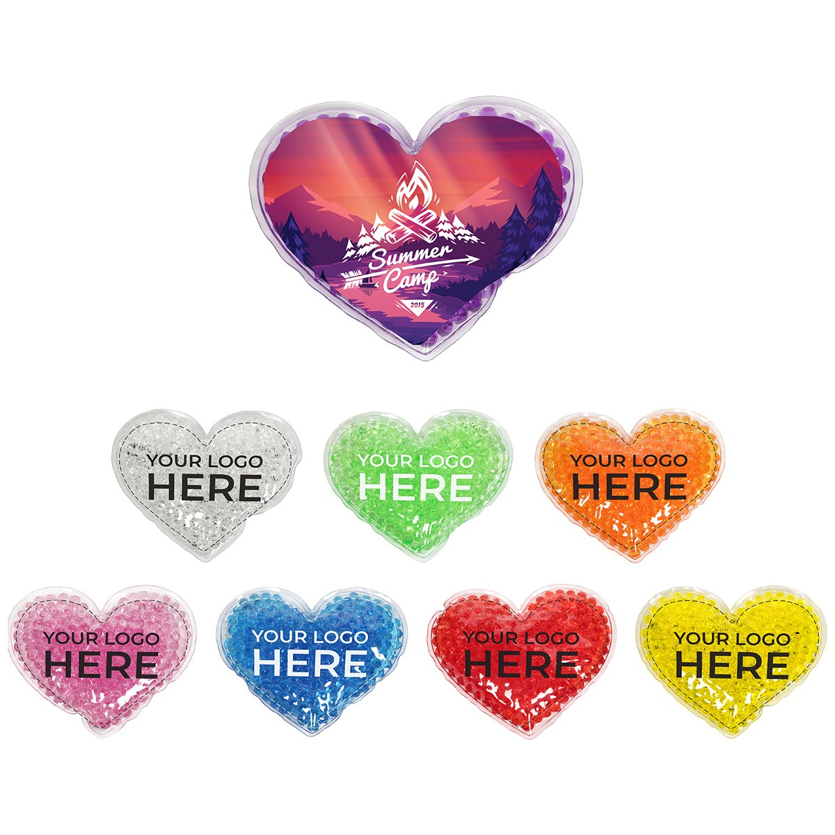 Full Color Large Heart Aqua Pearls™ Hot/Cold Pack 1