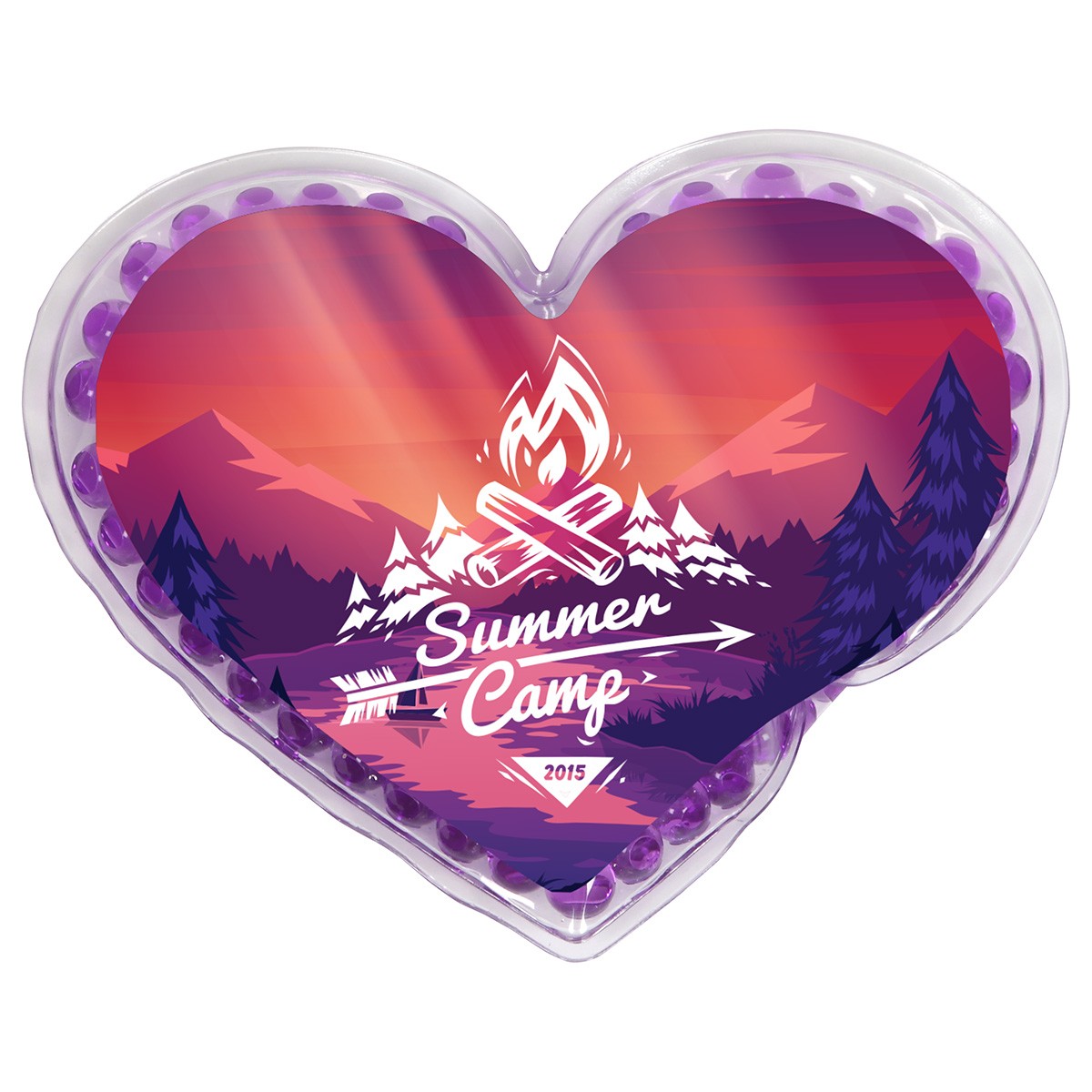 Full Color Large Heart Aqua Pearls™ Hot/Cold Pack 1