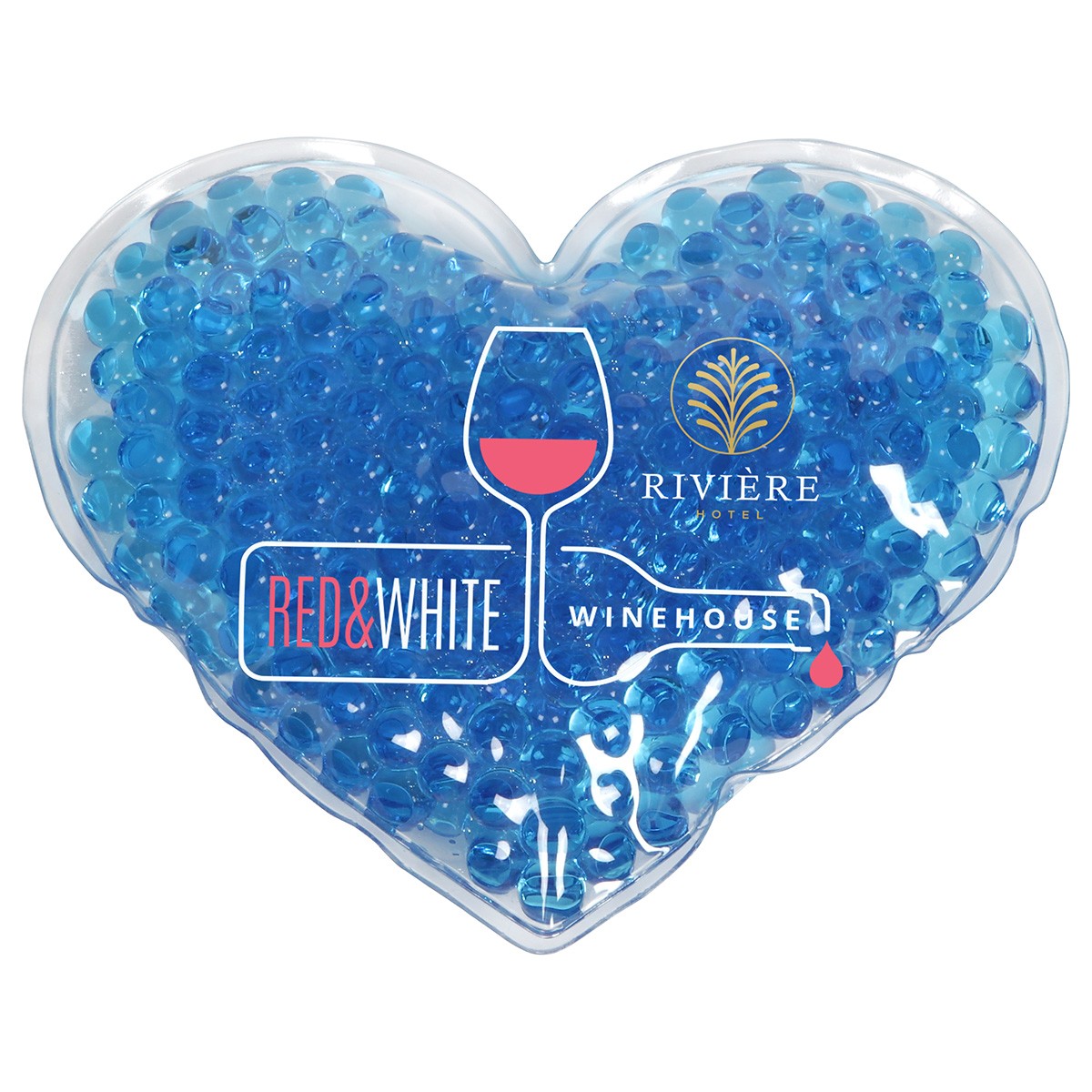 Full Color Large Heart Aqua Pearls™ Hot/Cold Pack 1