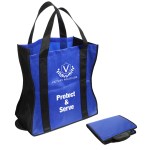 Wave Rider Non-Woven Folding Tote - Blue/Black Wave Rider Non-Woven Folding Tote - Blue/Black