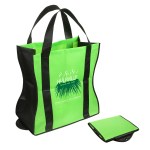 Wave Rider Non-Woven Folding Tote - Lime Green/Black Wave Rider Non-Woven Folding Tote - Lime Green/Black