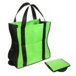 Wave Rider Non-Woven Folding Tote - Lime Green/Black Wave Rider Non-Woven Folding Tote - Lime Green/Black