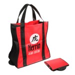 Wave Rider Non-Woven Folding Tote - Red/Black Wave Rider Non-Woven Folding Tote - Red/Black