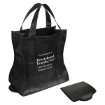 Wave Rider Non-Woven Folding Tote - Black Wave Rider Non-Woven Folding Tote - Black
