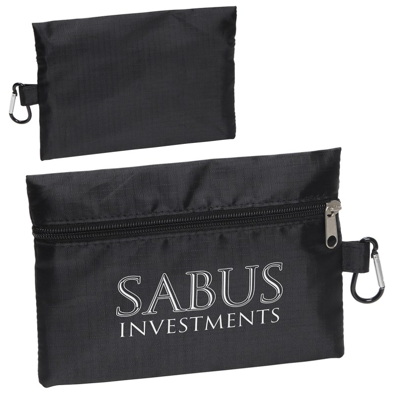 Zippered Ripstop Utility Bag with Carabiner 1 Zippered Ripstop Utility Bag with Carabiner 1