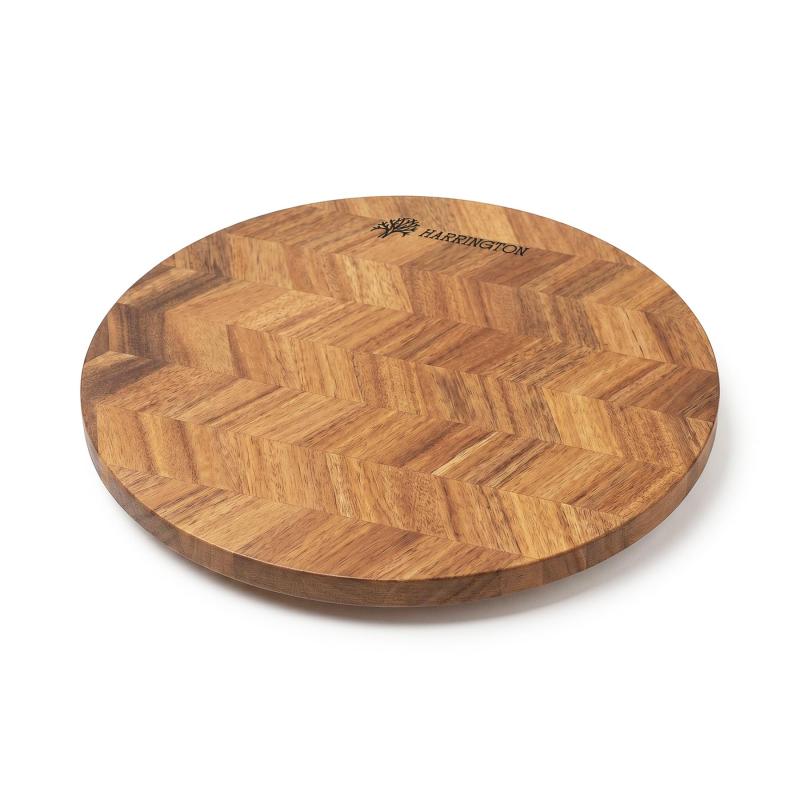 Harrington Acacia Wood Herringbone Lazy Susan 1 Harrington Acacia Wood Herringbone Lazy Susan 1