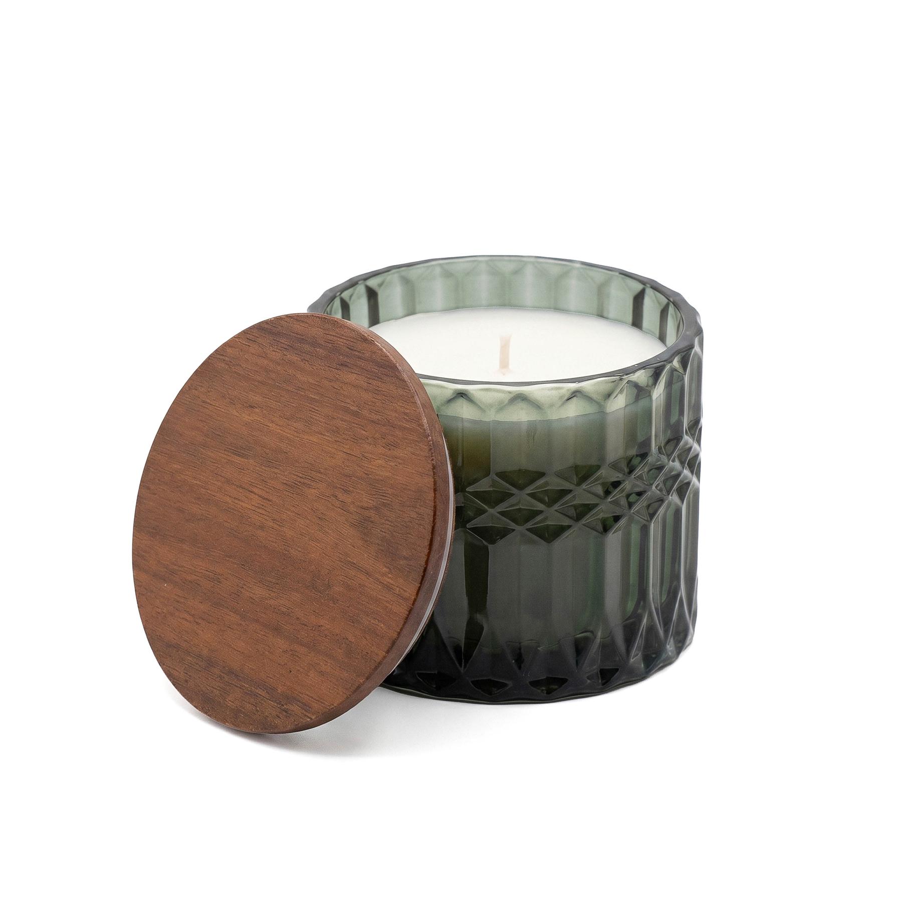 Horizon 296 Ml / 10 Oz Glass Candle With Acacia Wood Lid 1