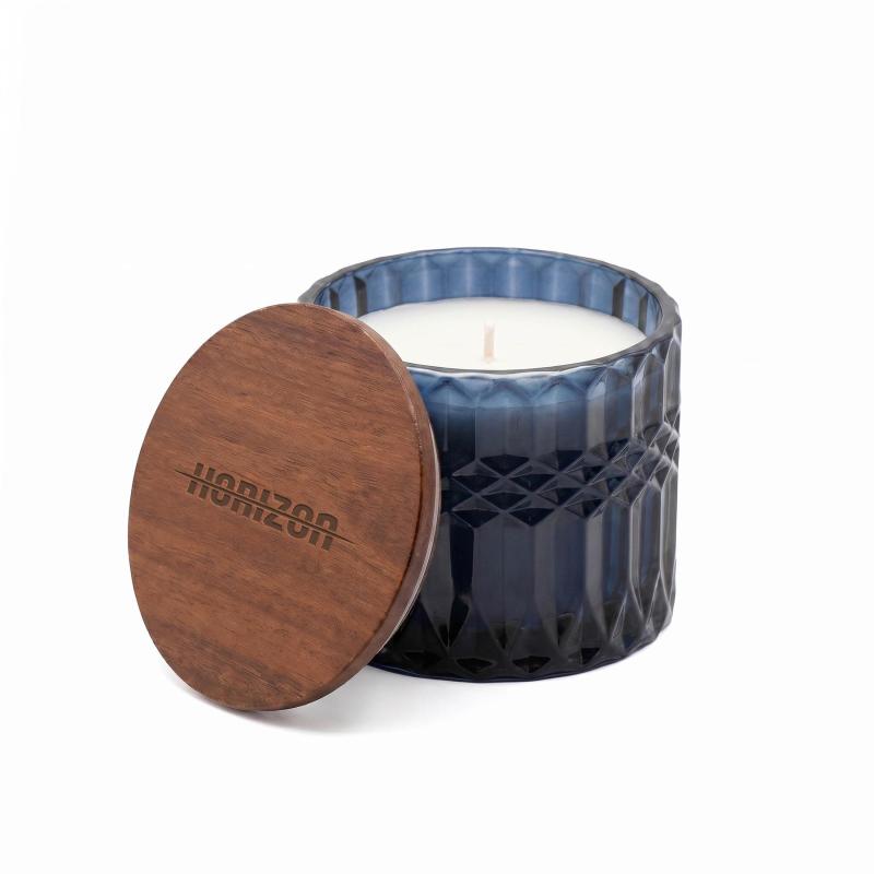 Horizon 296 Ml / 10 Oz Glass Candle With Acacia Wood Lid 1 Horizon 296 Ml / 10 Oz Glass Candle With Acacia Wood Lid 1