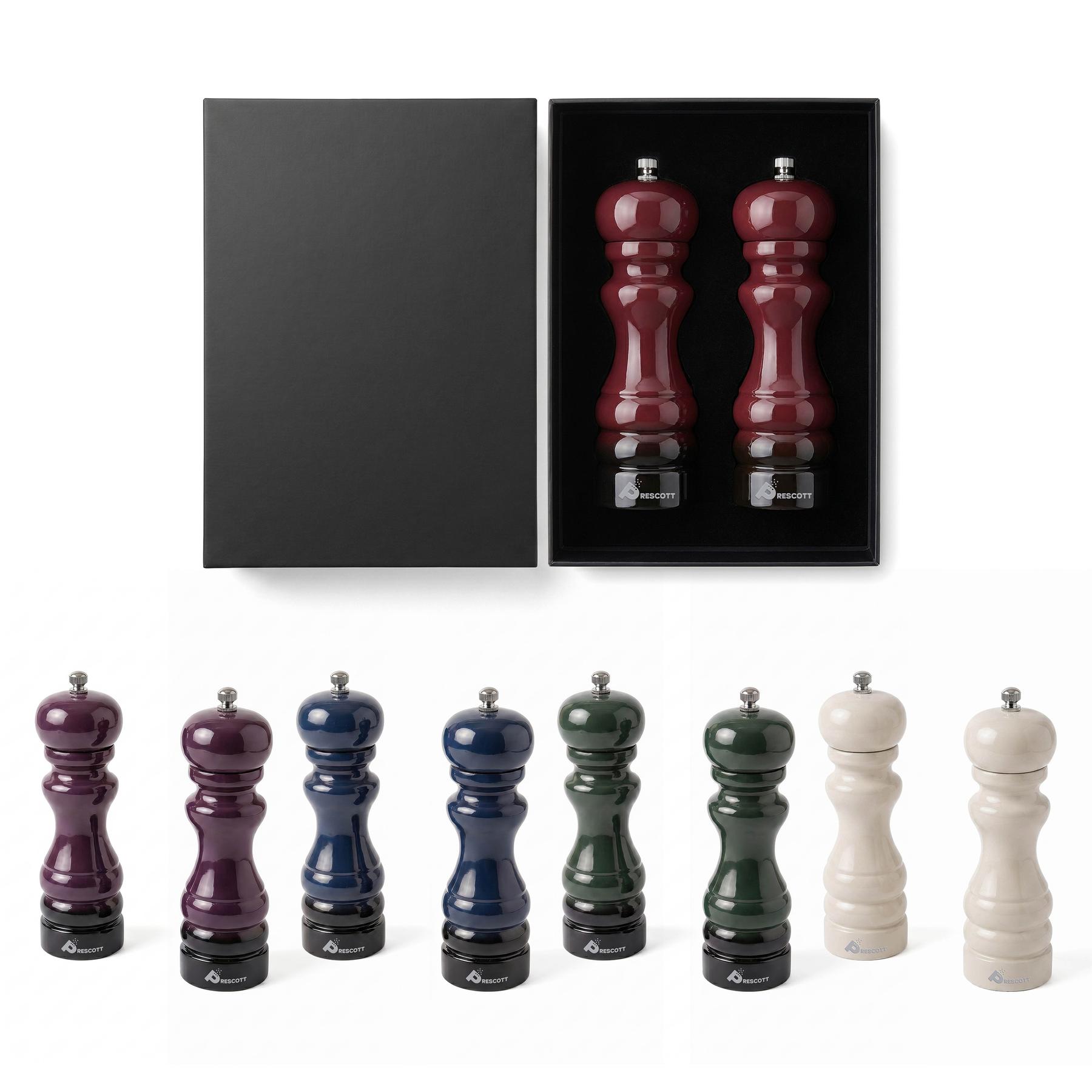 Prescott Oak Wood Salt And Pepper Mill Set 1