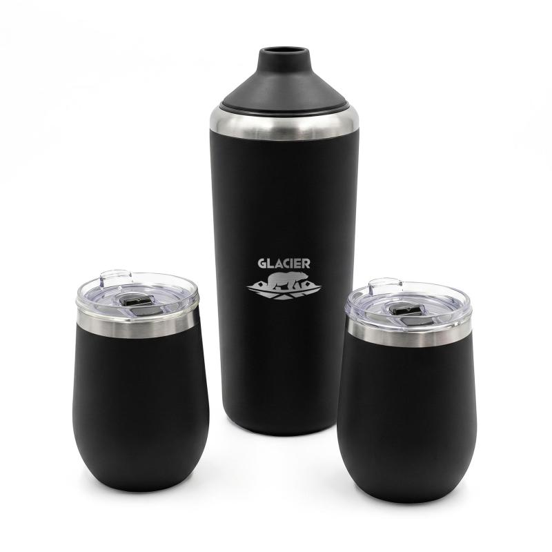 Glacier Stainless Steel Wine Chiller And Tumbler Set 1 Glacier Stainless Steel Wine Chiller And Tumbler Set 1