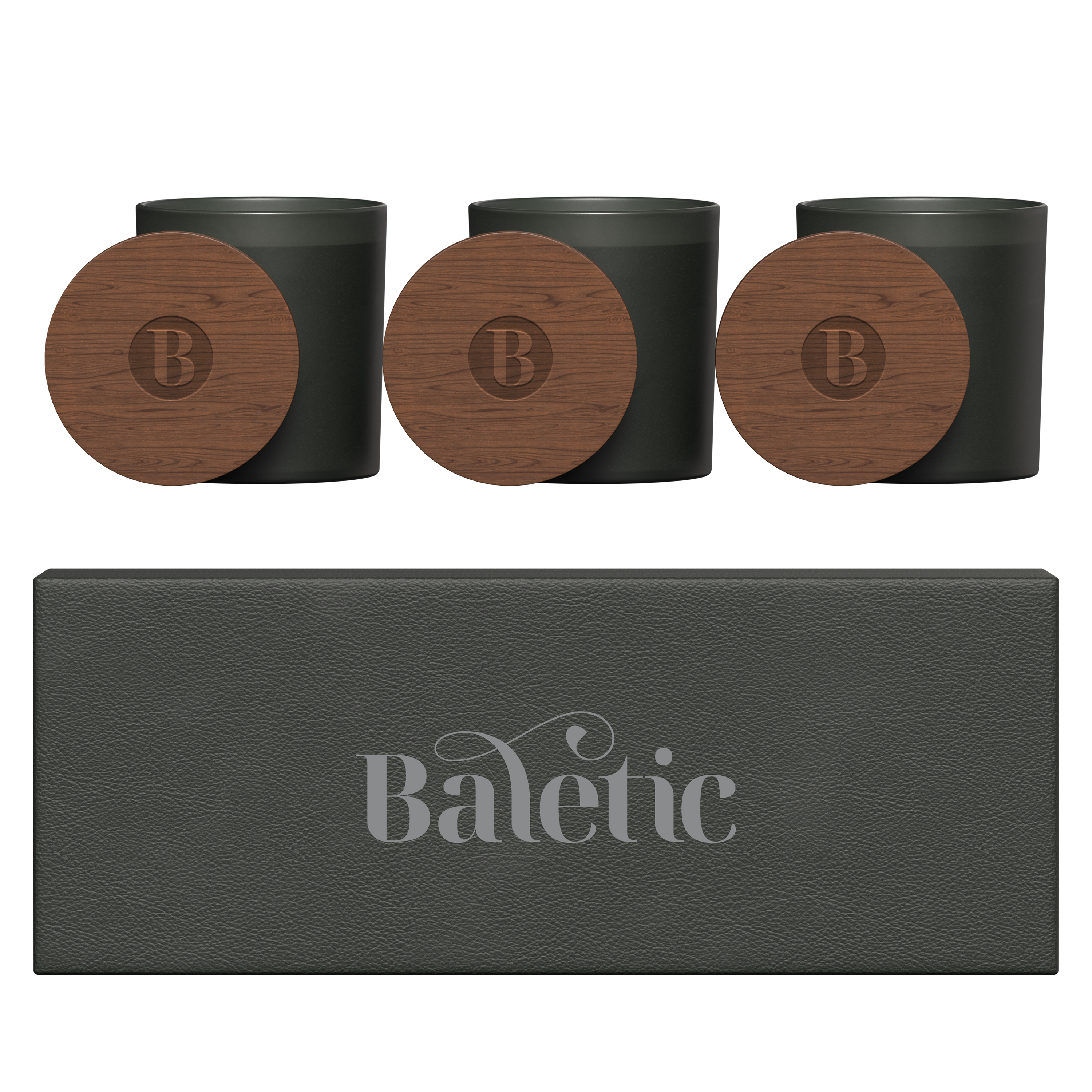 Vista Glass Candle 3-Pack With Acacia Wood Lids 1