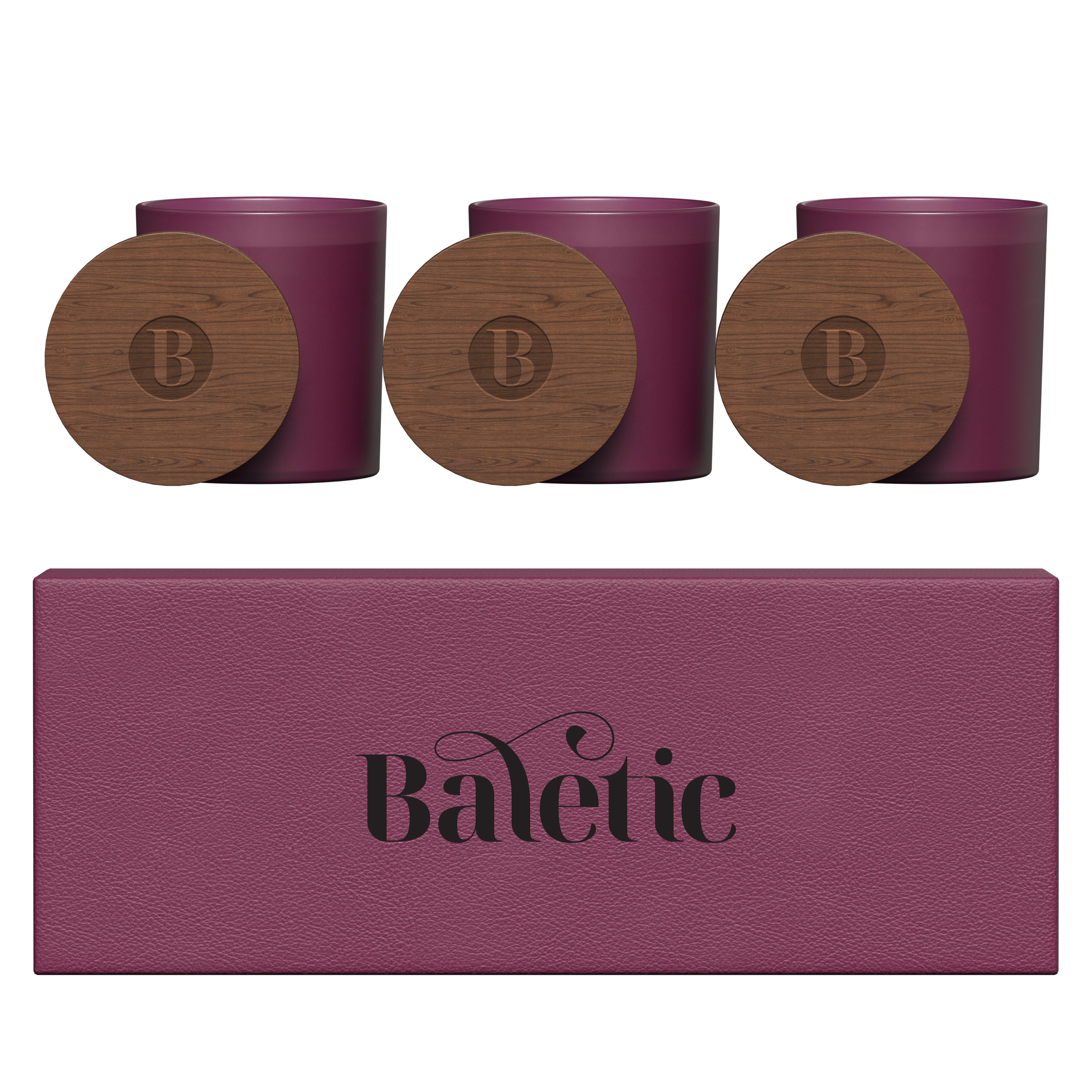 Vista Glass Candle 3-Pack With Acacia Wood Lids 1