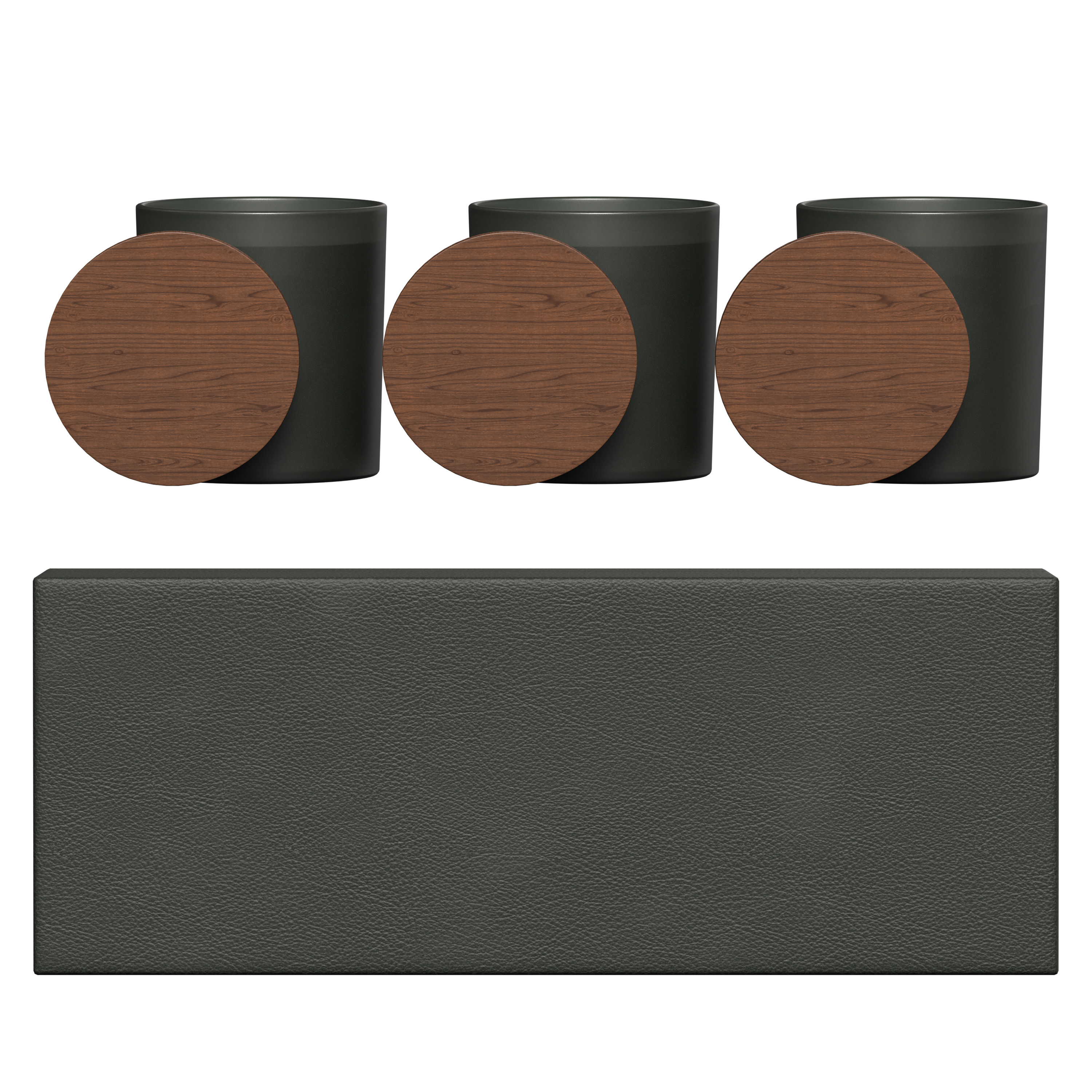 Vista Glass Candle 3-Pack With Acacia Wood Lids 1