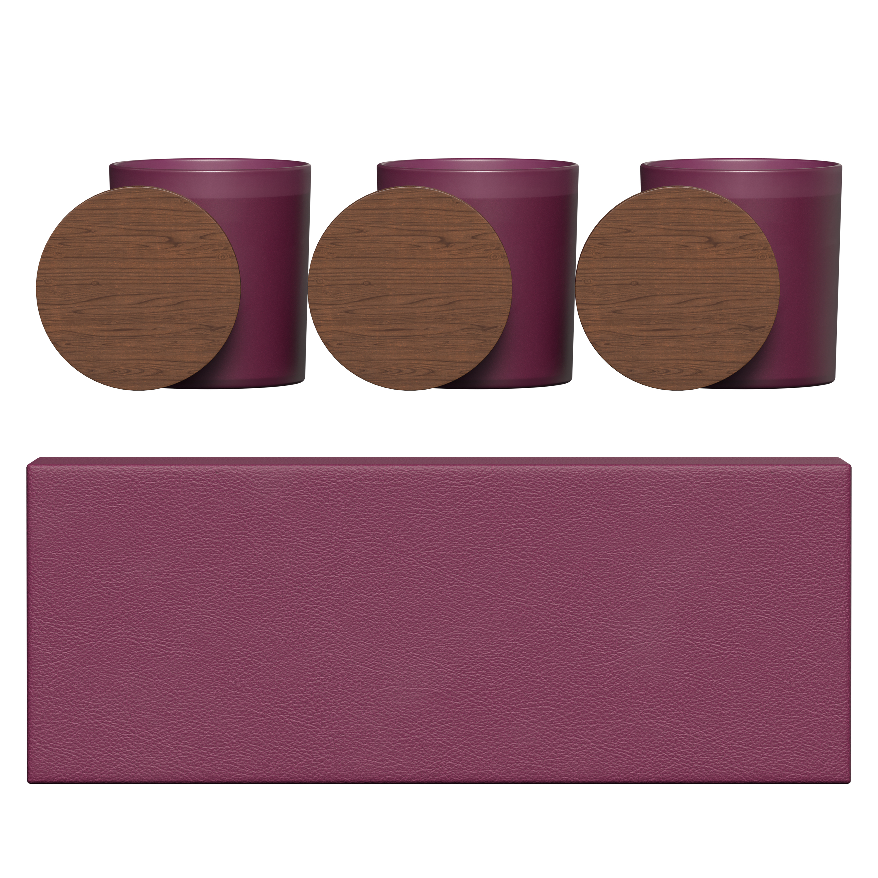 Vista Glass Candle 3-Pack With Acacia Wood Lids 1