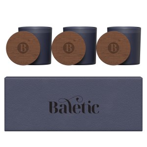 Vista Glass Candle 3-Pack With Acacia Wood Lids 1 Vista Glass Candle 3-Pack With Acacia Wood Lids 1