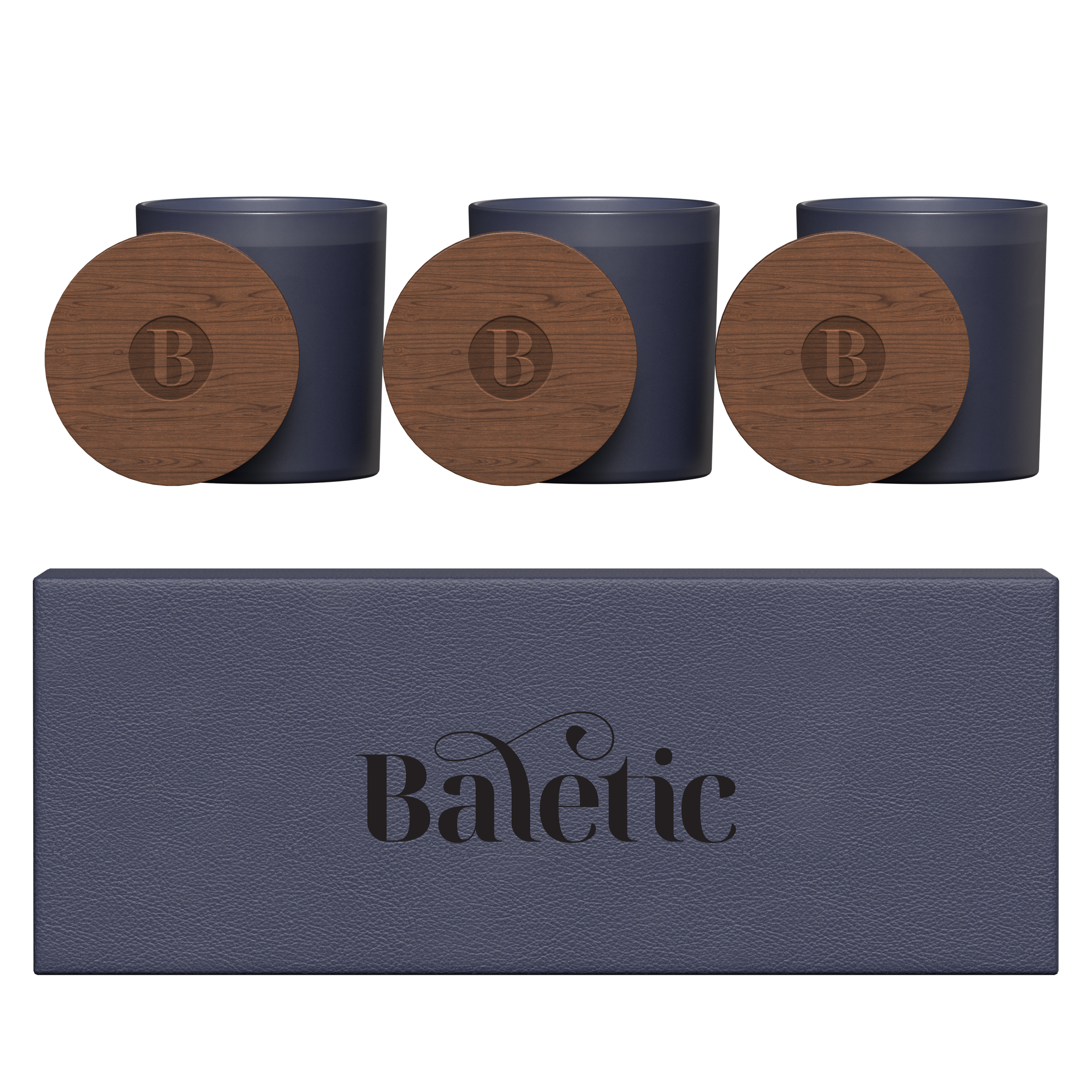 Vista Glass Candle 3-Pack With Acacia Wood Lids 1