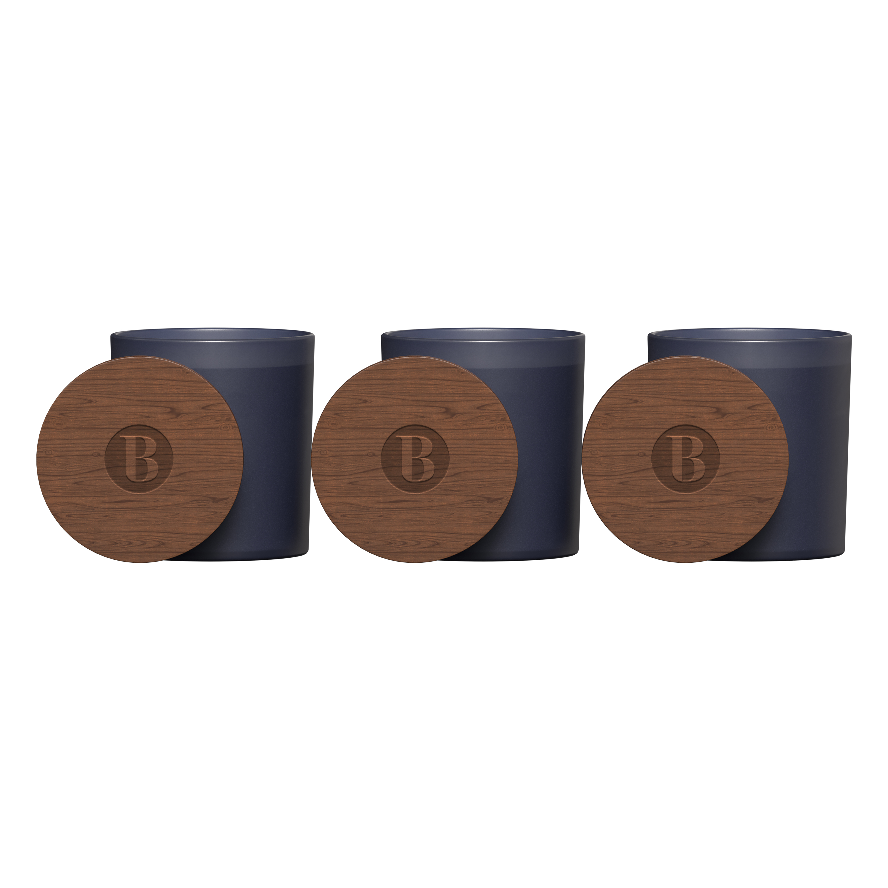 Vista Glass Candle 3-Pack With Acacia Wood Lids 1