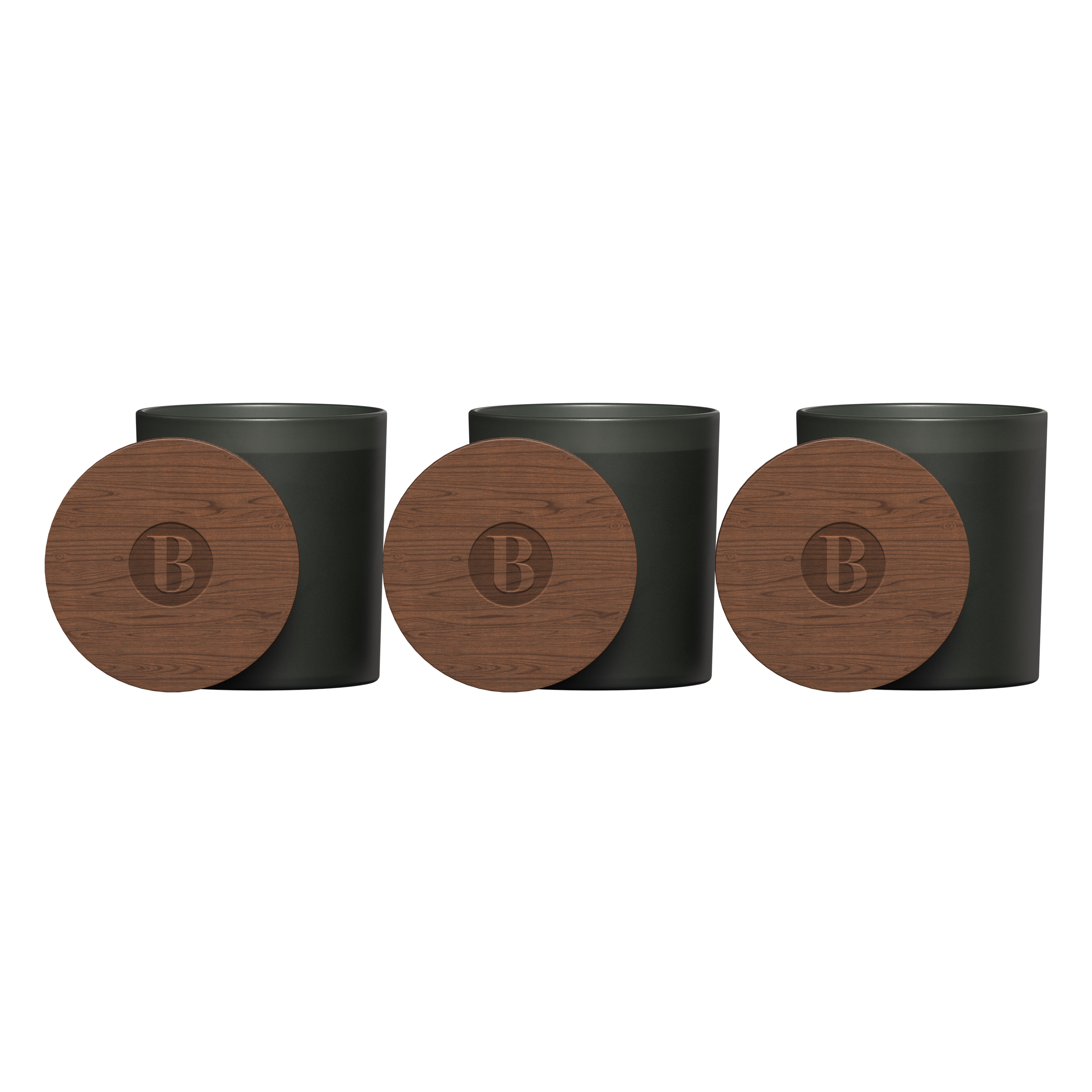 Vista Glass Candle 3-Pack With Acacia Wood Lids 1