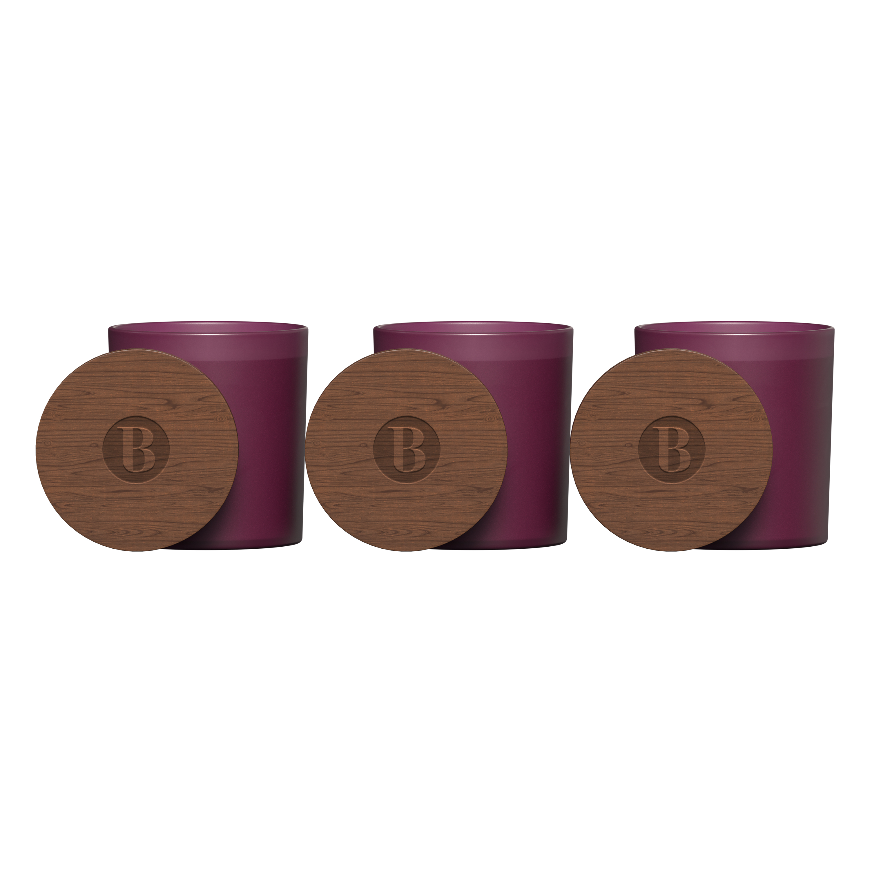 Vista Glass Candle 3-Pack With Acacia Wood Lids 1