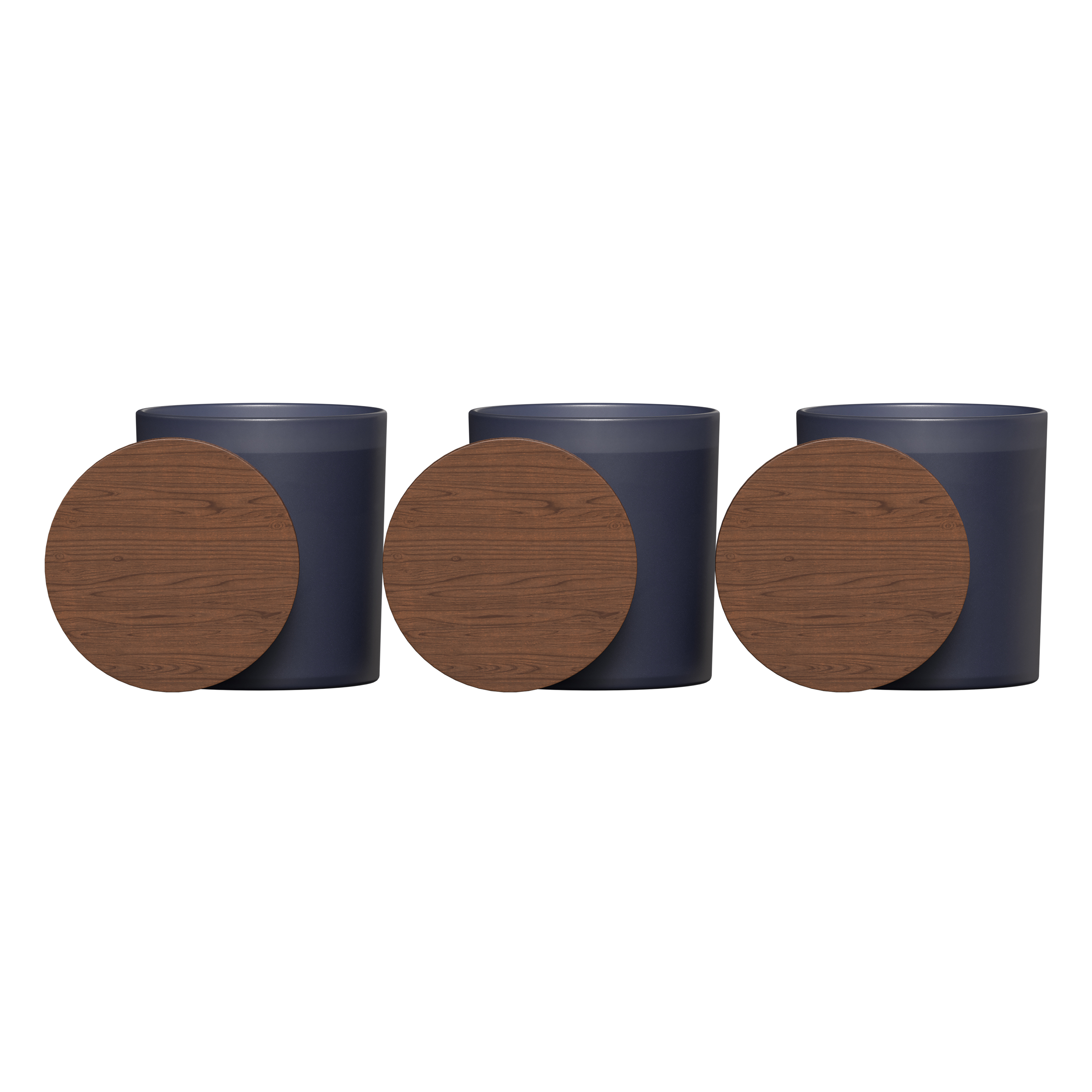 Vista Glass Candle 3-Pack With Acacia Wood Lids 1