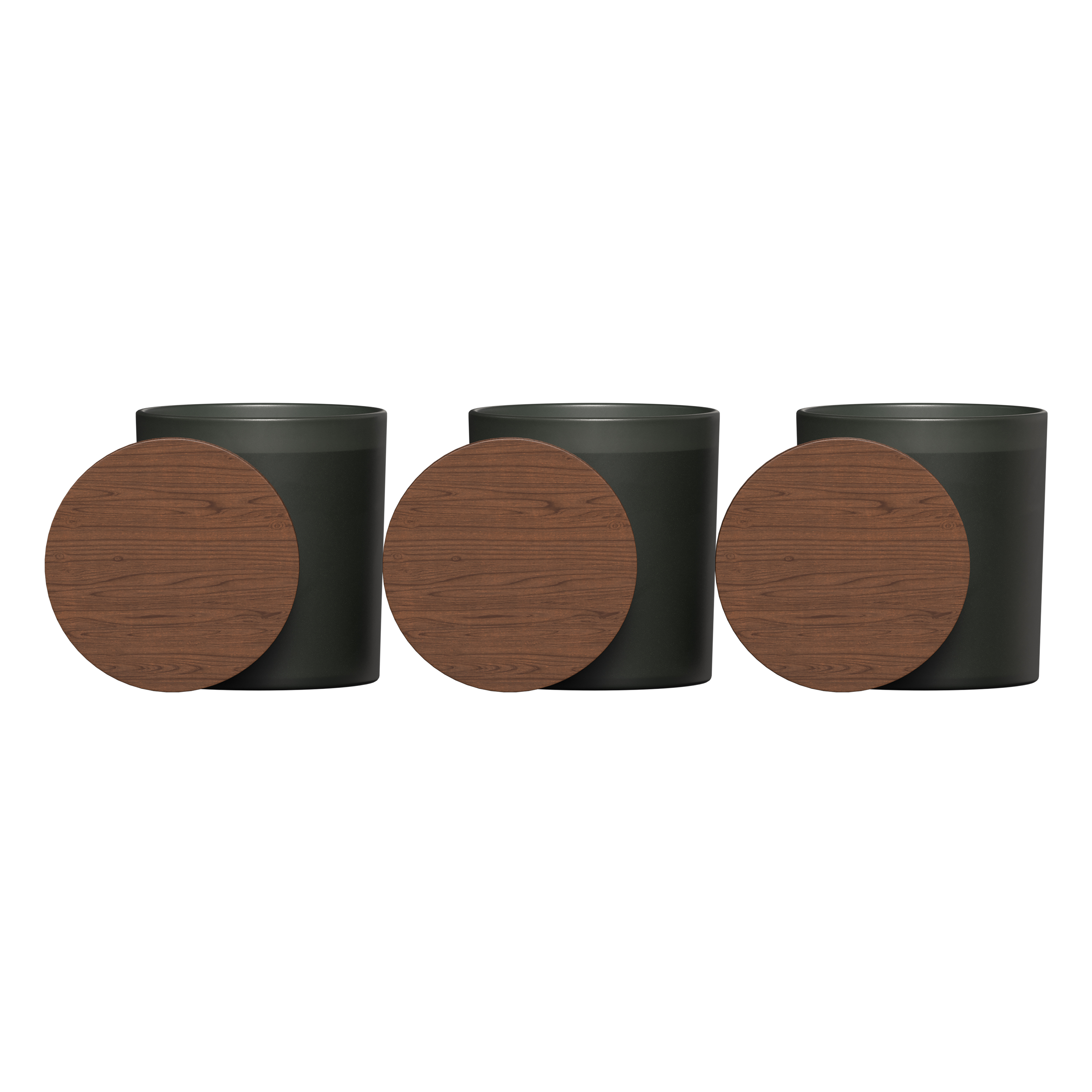 Vista Glass Candle 3-Pack With Acacia Wood Lids 1