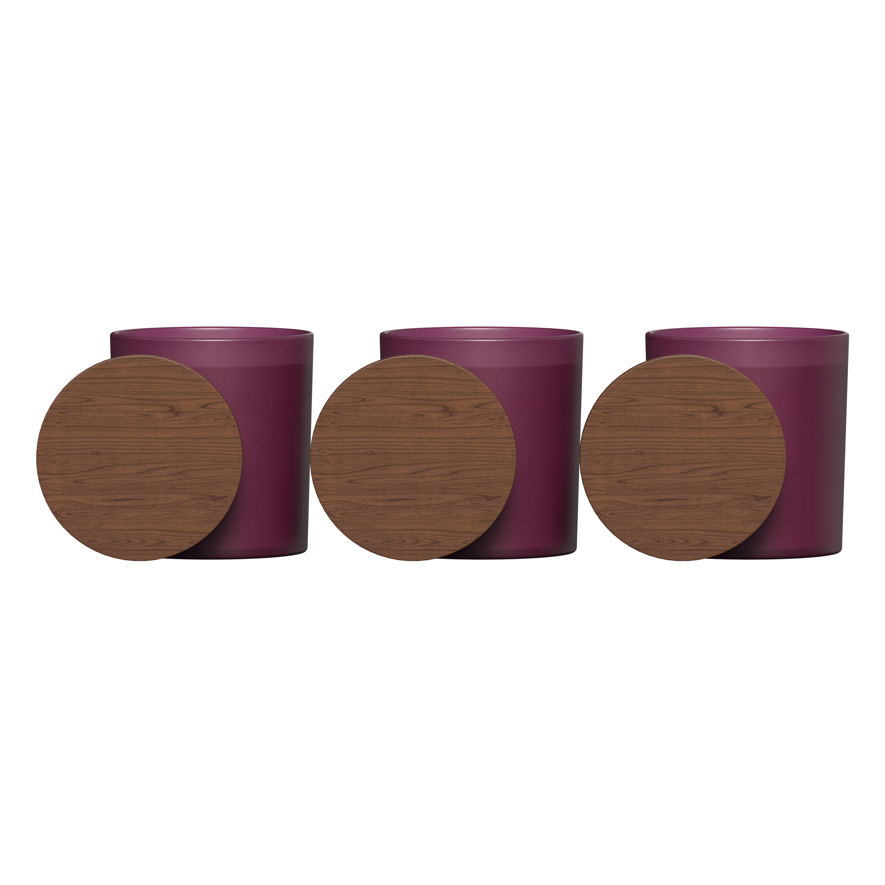Vista Glass Candle 3-Pack With Acacia Wood Lids 1