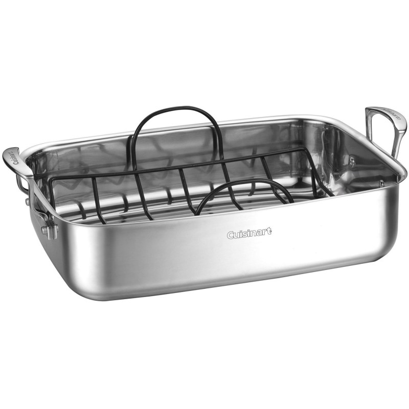 Cuisinart 15" Stainless Steel Roaster w/Nonstick Rack 2 Cuisinart 15" Stainless Steel Roaster w/Nonstick Rack 2
