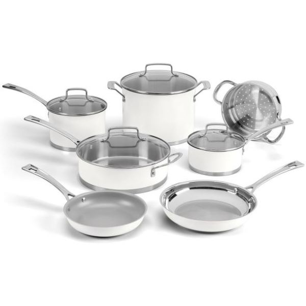 Cuisinart Professional Series Matte White 11-Piece Cookware Set 2 Cuisinart Professional Series Matte White 11-Piece Cookware Set 2