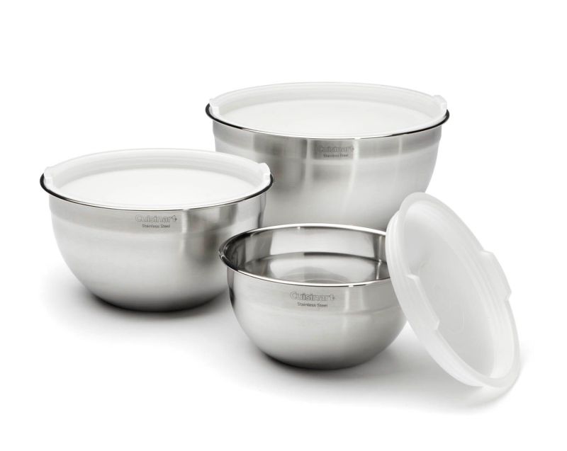Cuisinart S/S Mixing Bowls w/Lids (Set of 3) 2 Cuisinart S/S Mixing Bowls w/Lids (Set of 3) 2